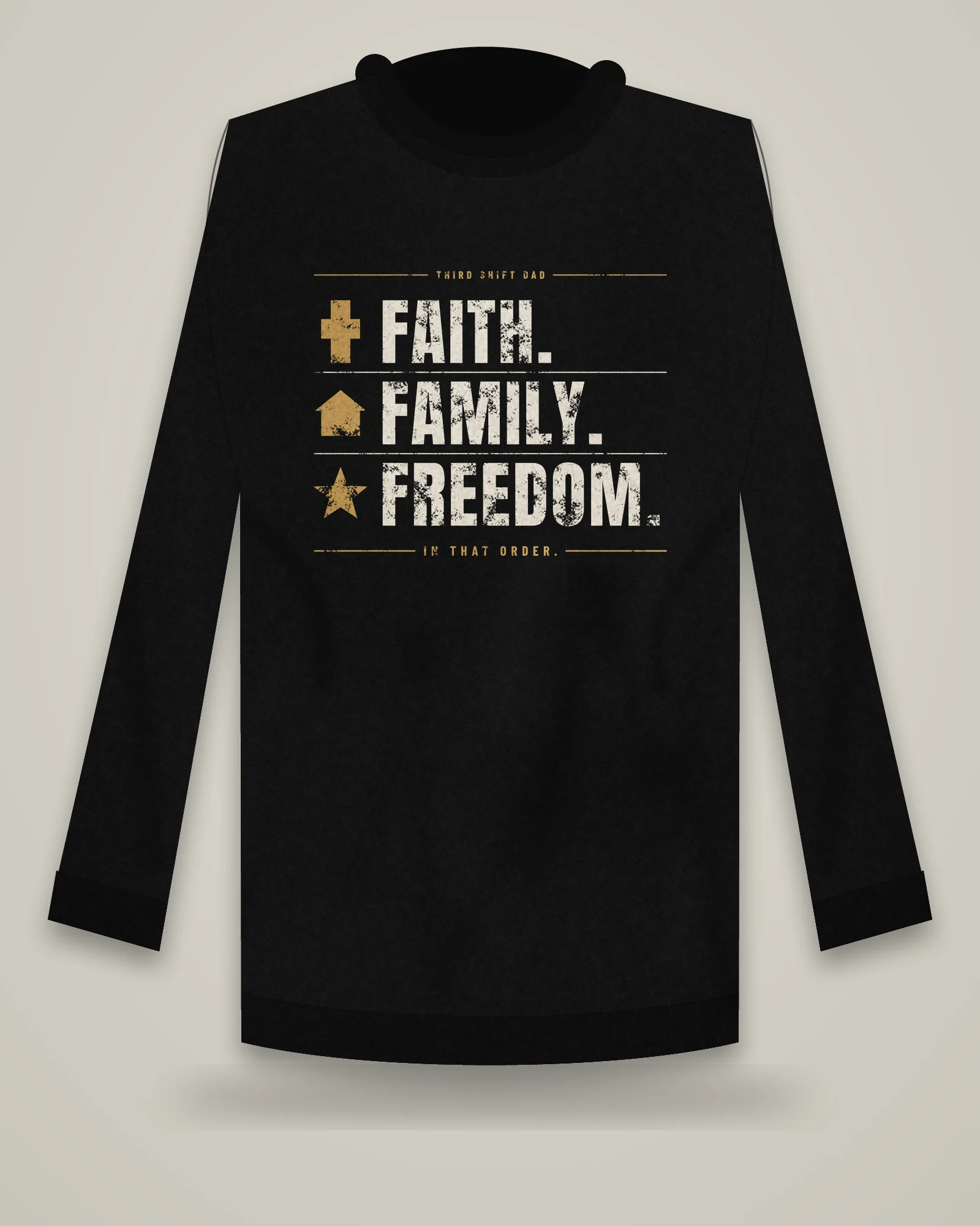 Faith. Family. Freedom. Crewneck, Black