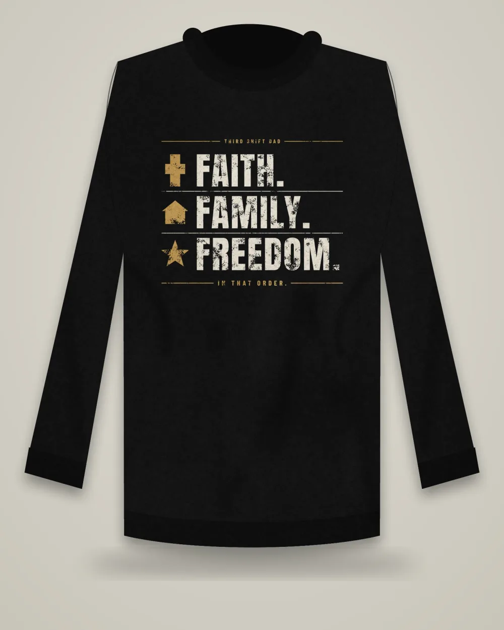 Faith. Family. Freedom. Crewneck, Black, view 2
