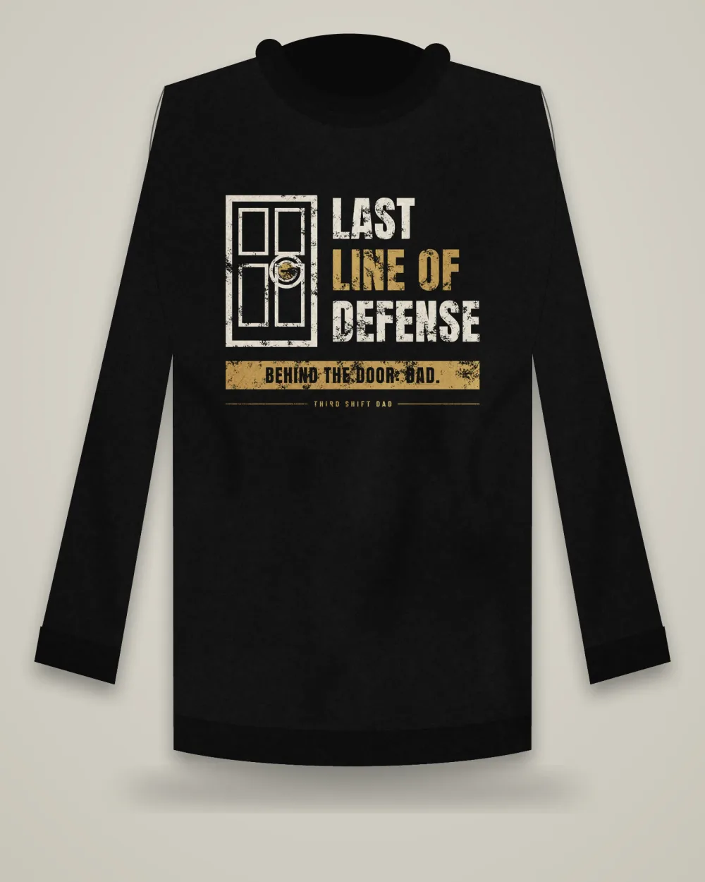 Last Line Of Defense Crewneck, Black, view 2
