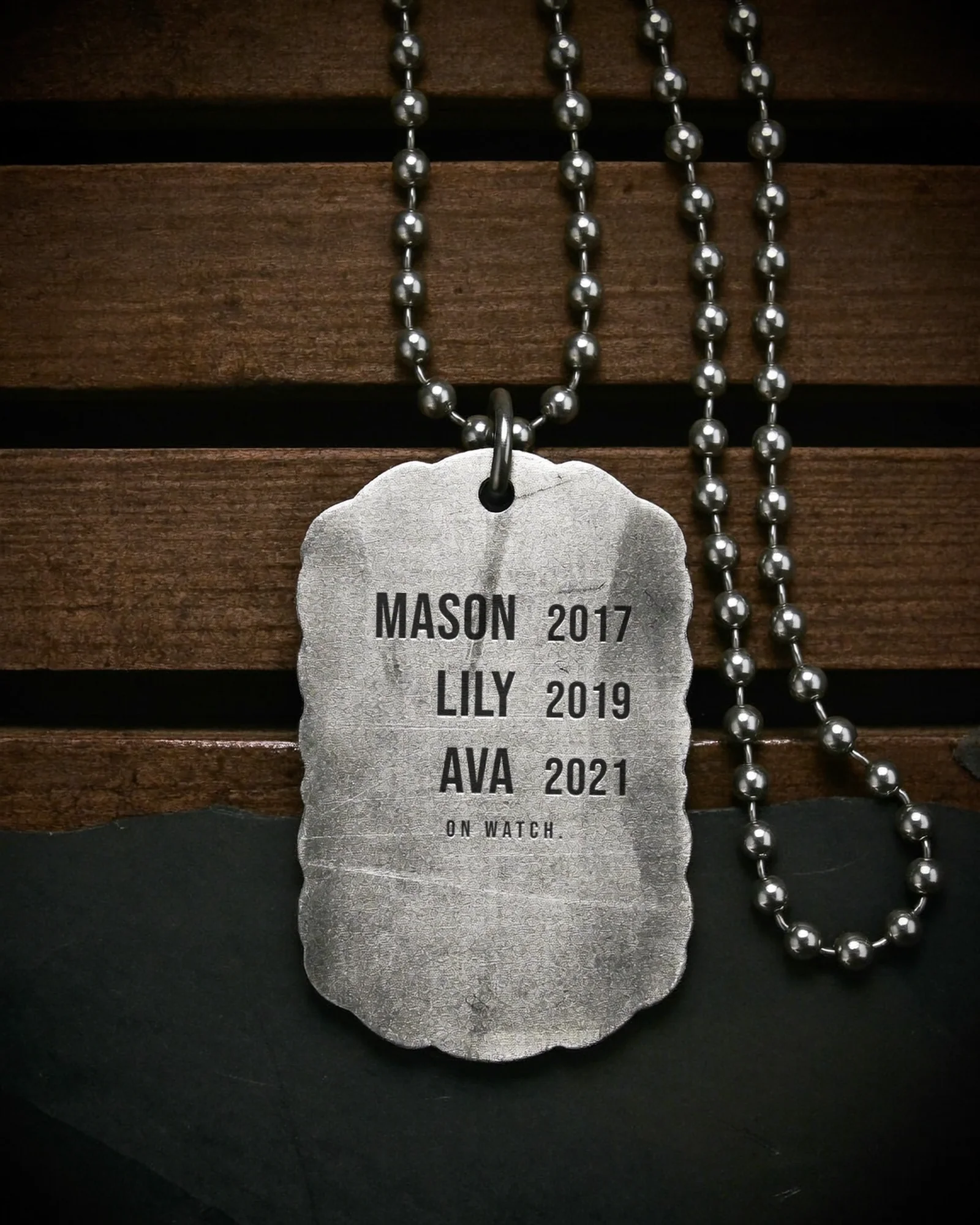 Engraved Dog Tag Keychain
