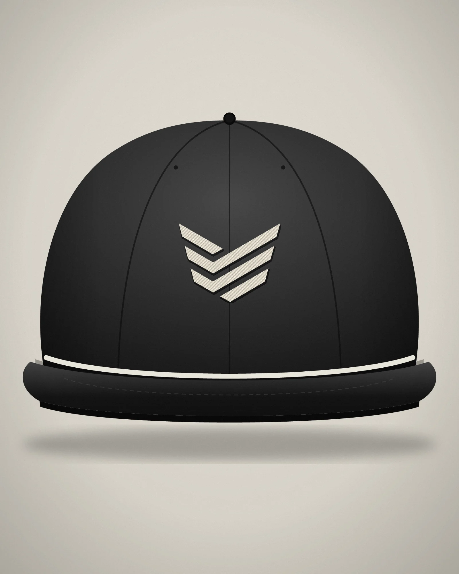 Chevron Mark Rope Cap, Black