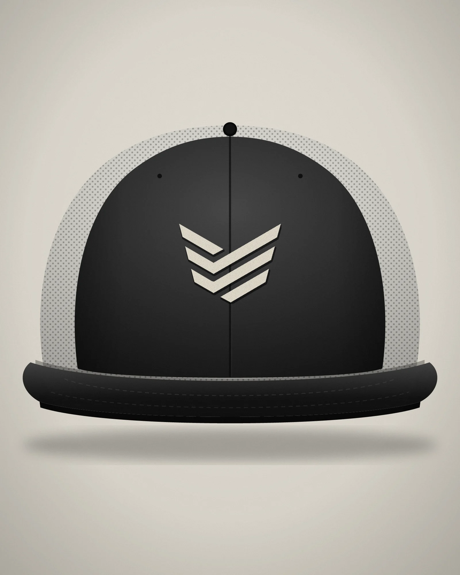 Chevron Mark Trucker, Two-Tone, Black / White