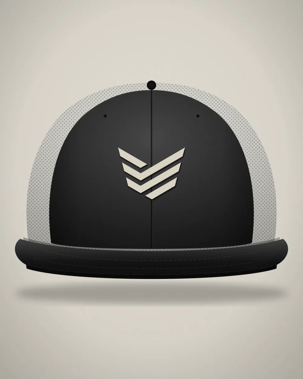 Chevron Mark Trucker, Two-Tone, Black / White, view 2