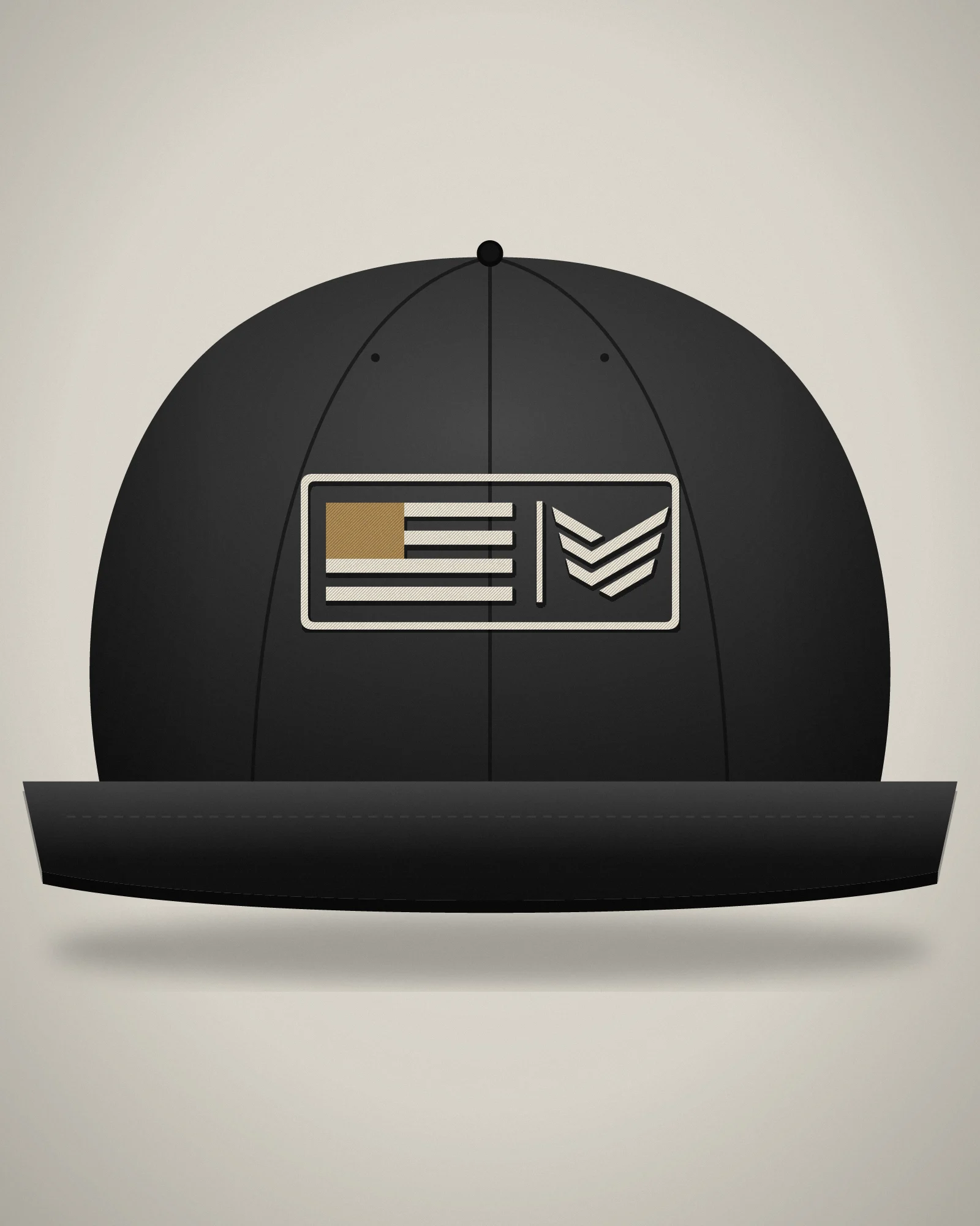 Subdued Flag Patch Snapback, Black