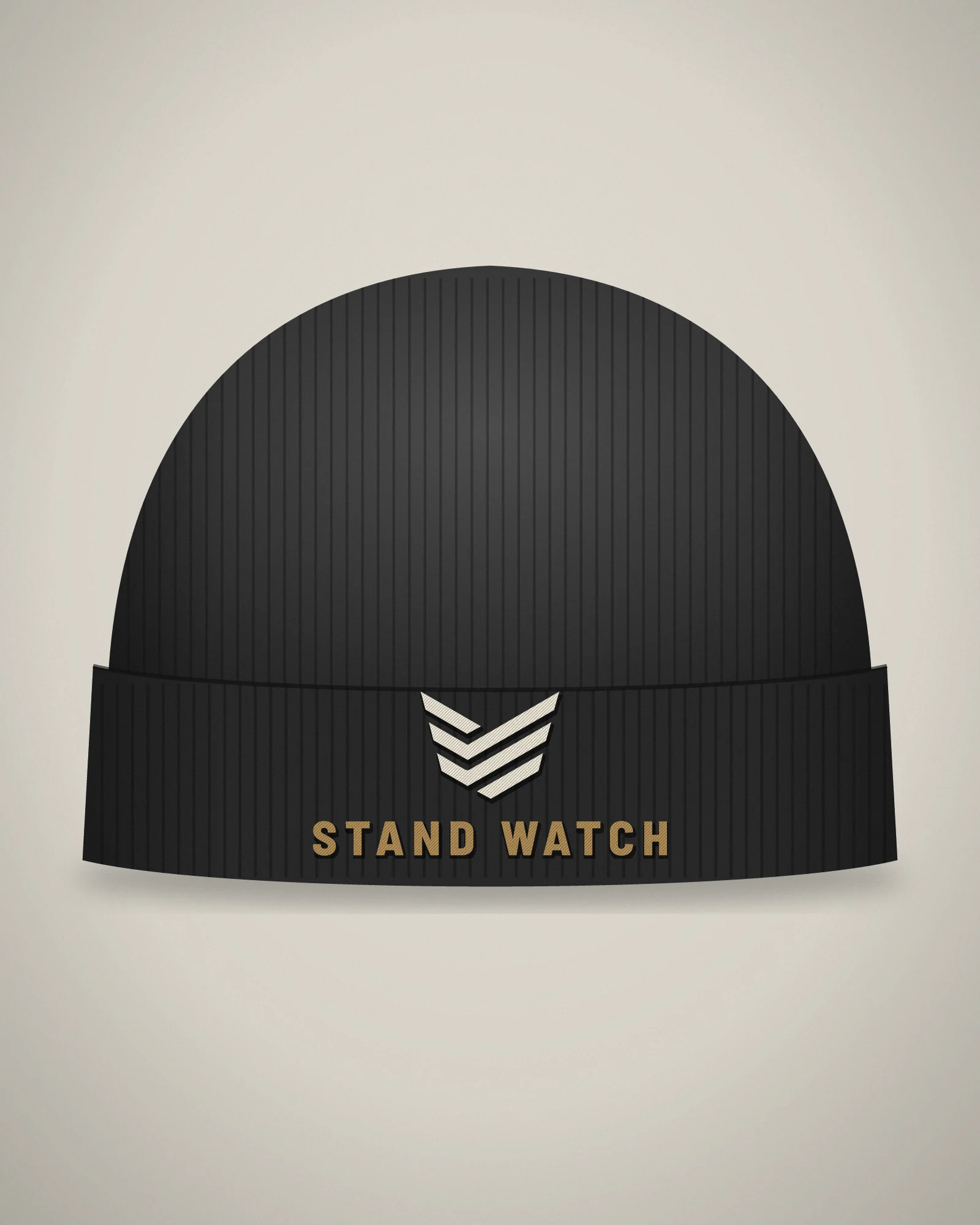Stand Watch Cuffed Beanie, Black