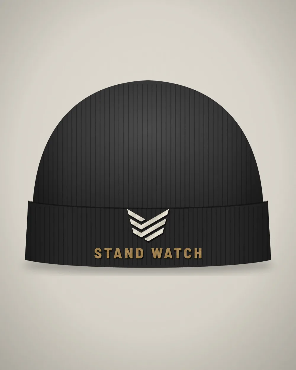 Stand Watch Cuffed Beanie, Black, view 2