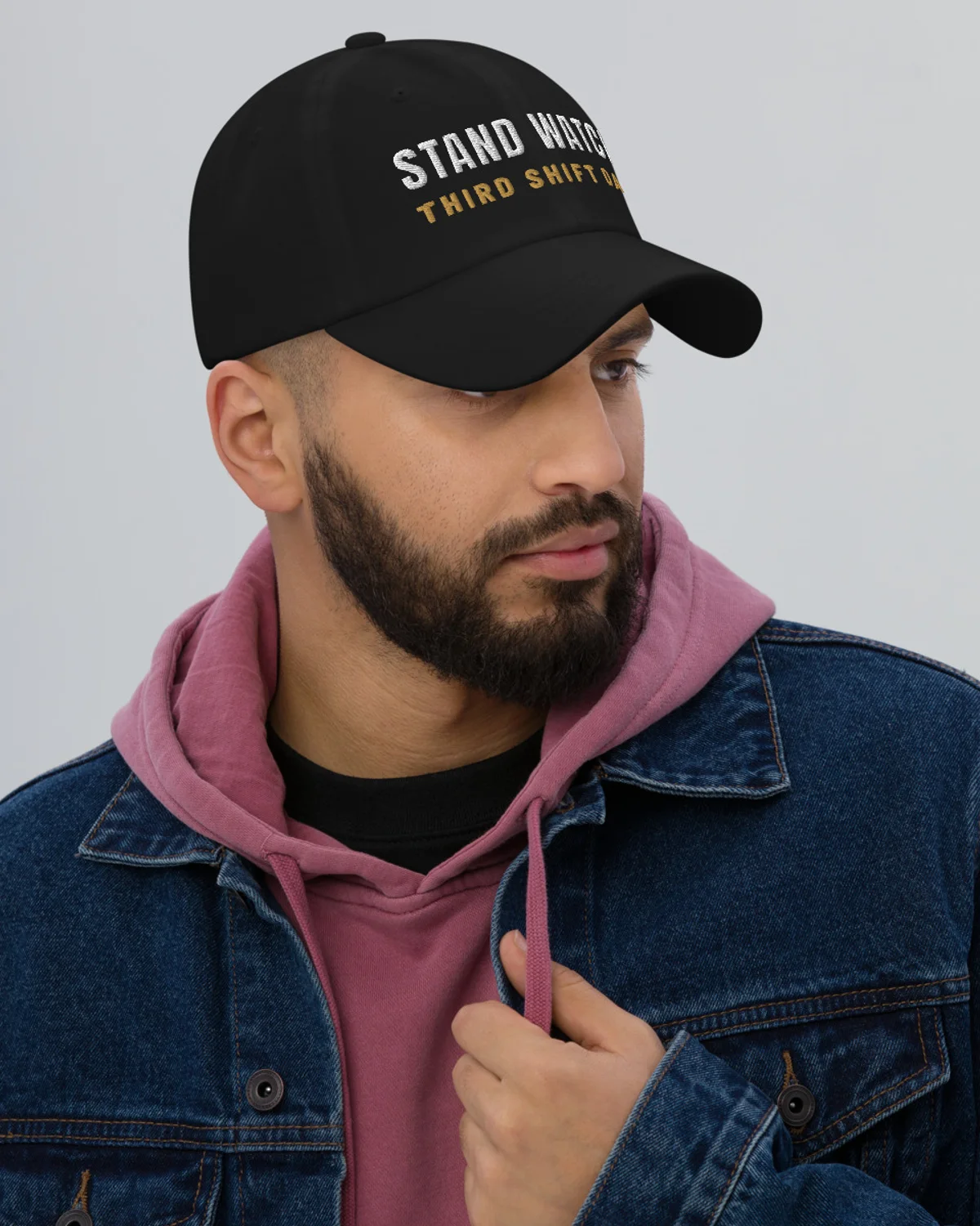 Stand Watch Dad Cap, Black, view 3