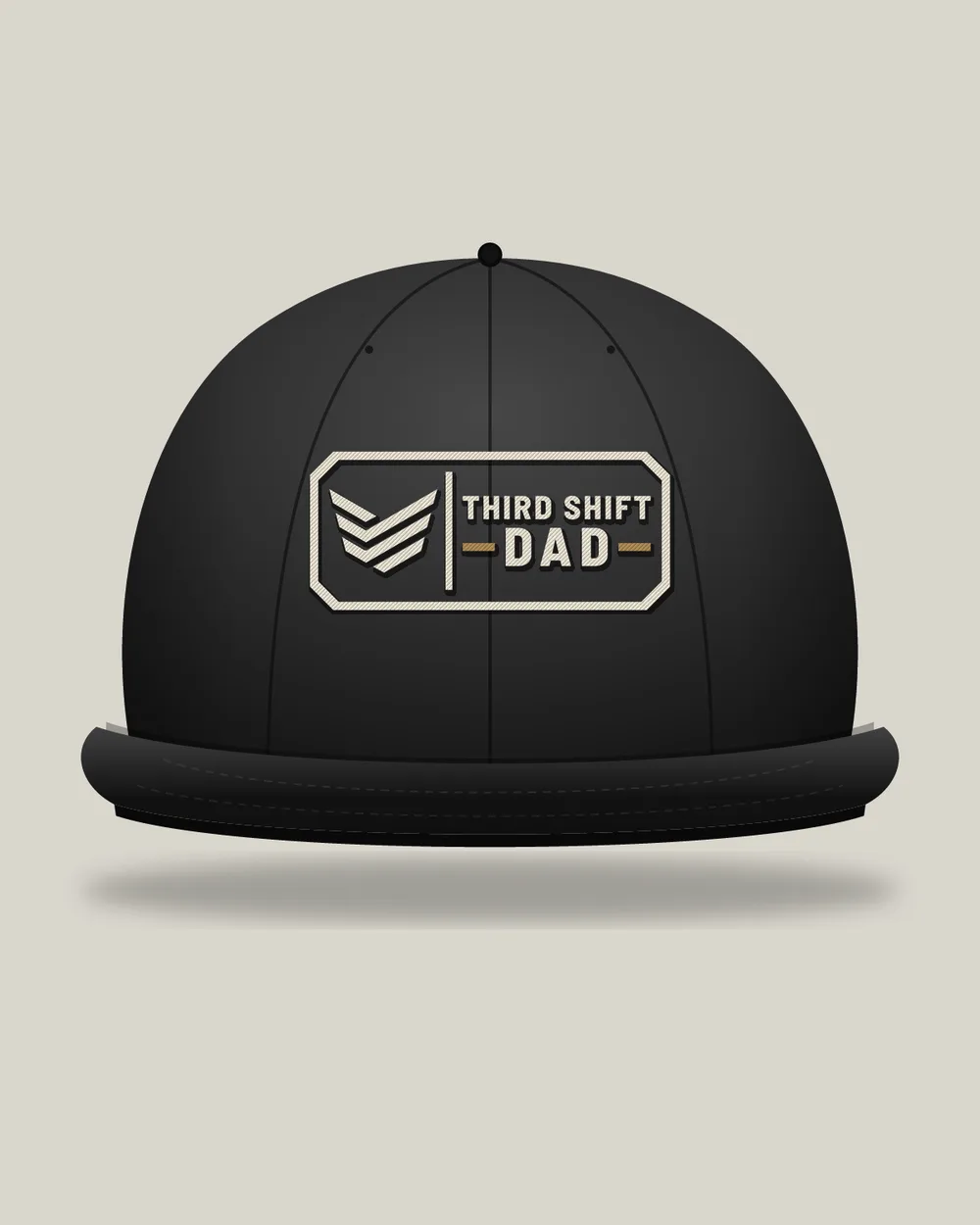 Third Shift Dad Badge Cap, Black, view 4