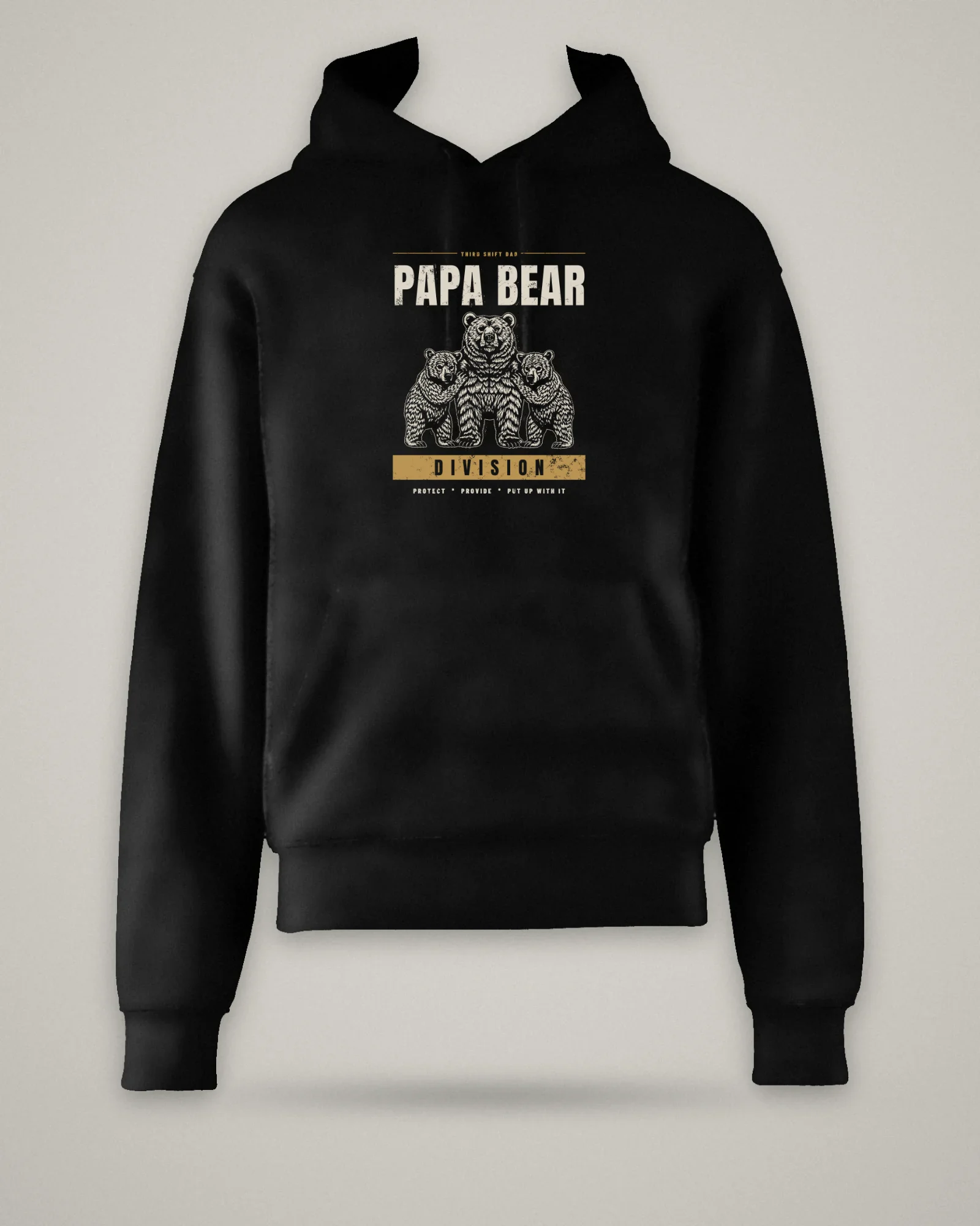 Papa Bear Division Hoodie, Black, view 3