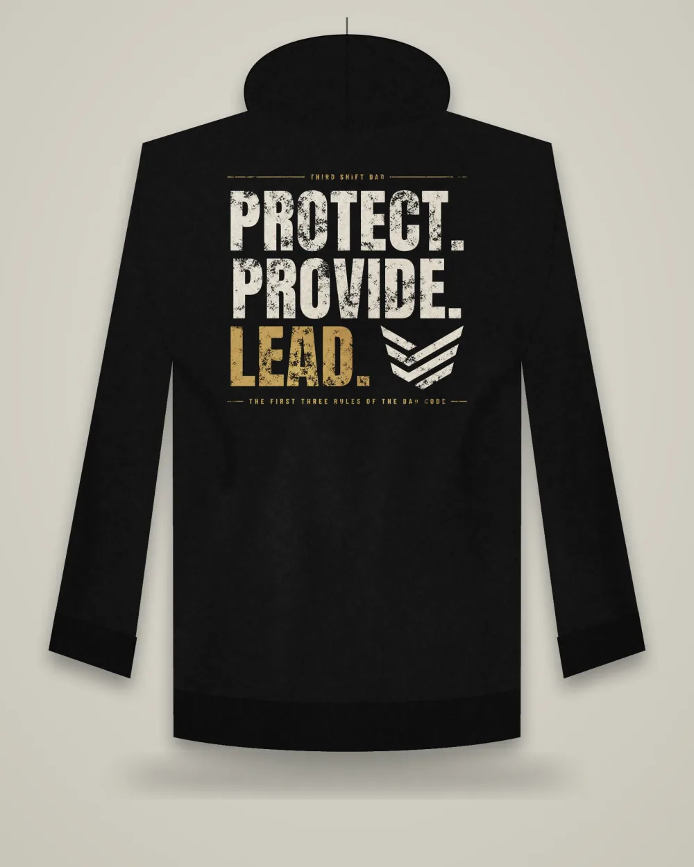 Protect. Provide. Lead. Hoodie, Black, view 3