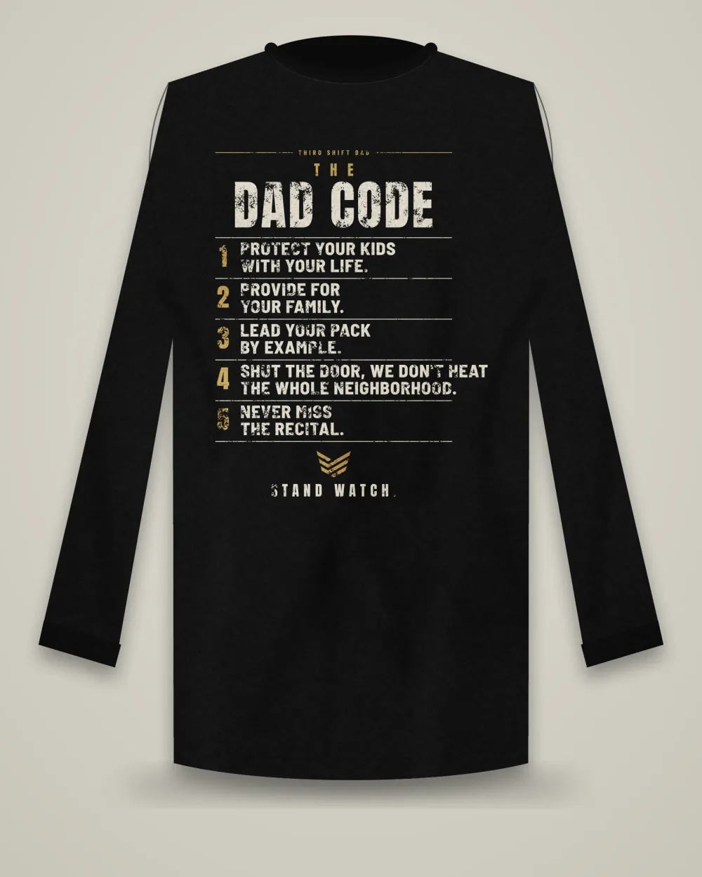 The Dad Code Long Sleeve, Black, view 3