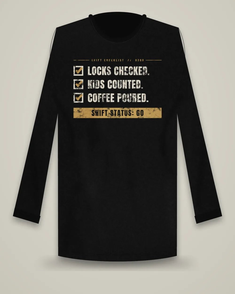 Locks Checked. Kids Counted. Long Sleeve, Black, view 2