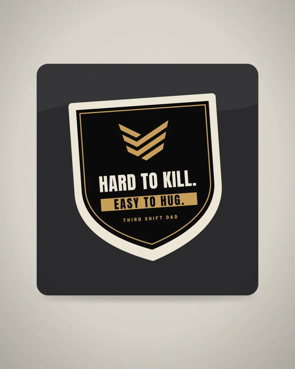 Hard to Kill Shield Sticker, White, view 2