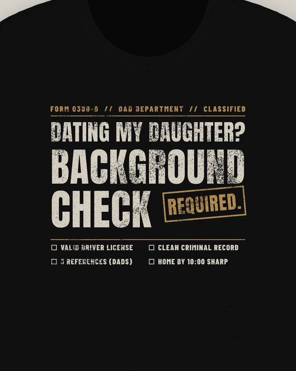Background Check Required Tee, Black, view 6