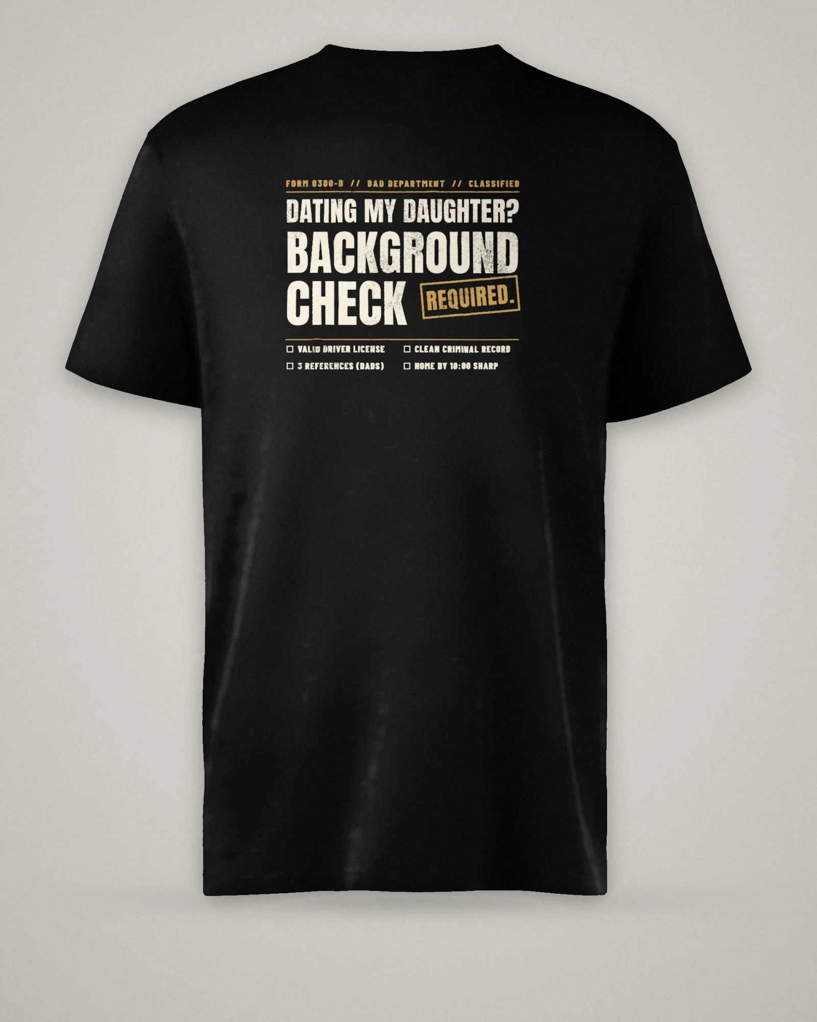 Background Check Required Tee, Black, view 4