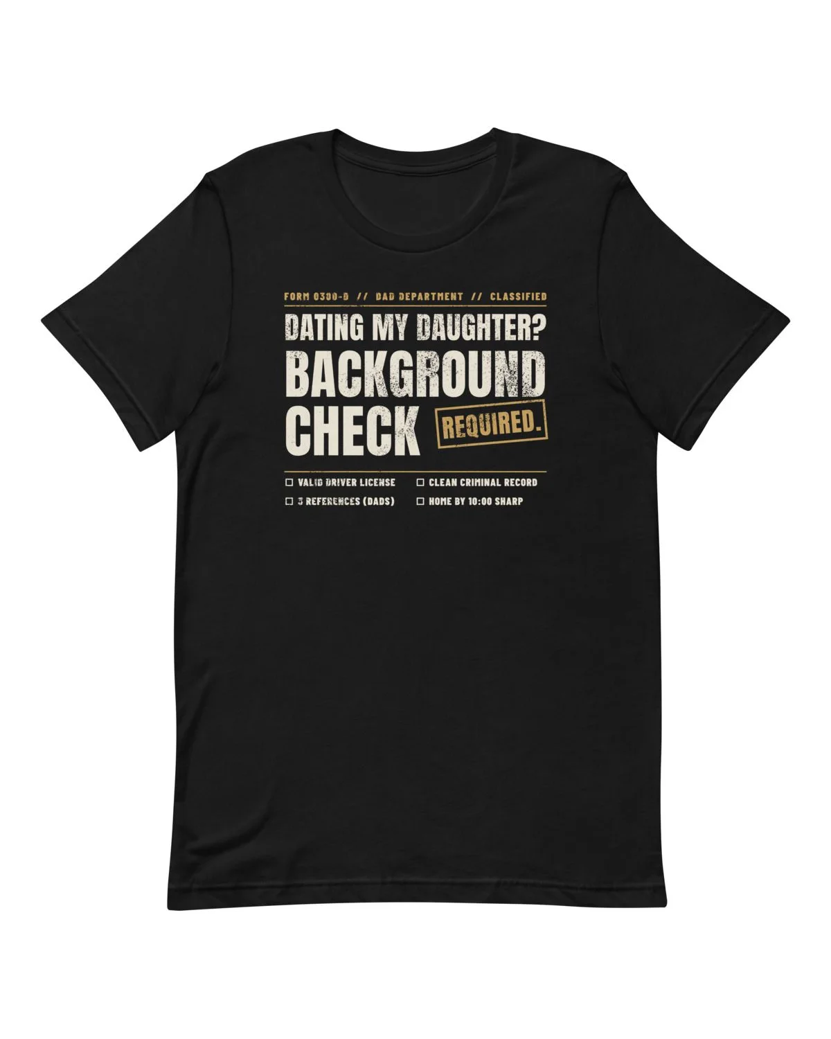 Background Check Required Tee, Black