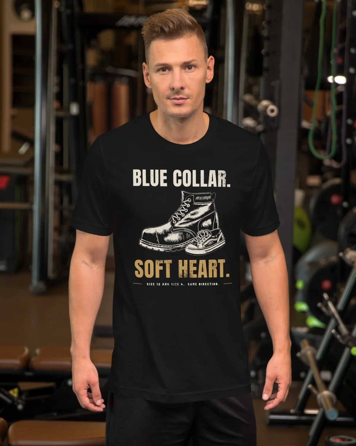 Blue Collar. Soft Heart. Tee, Black, view 2