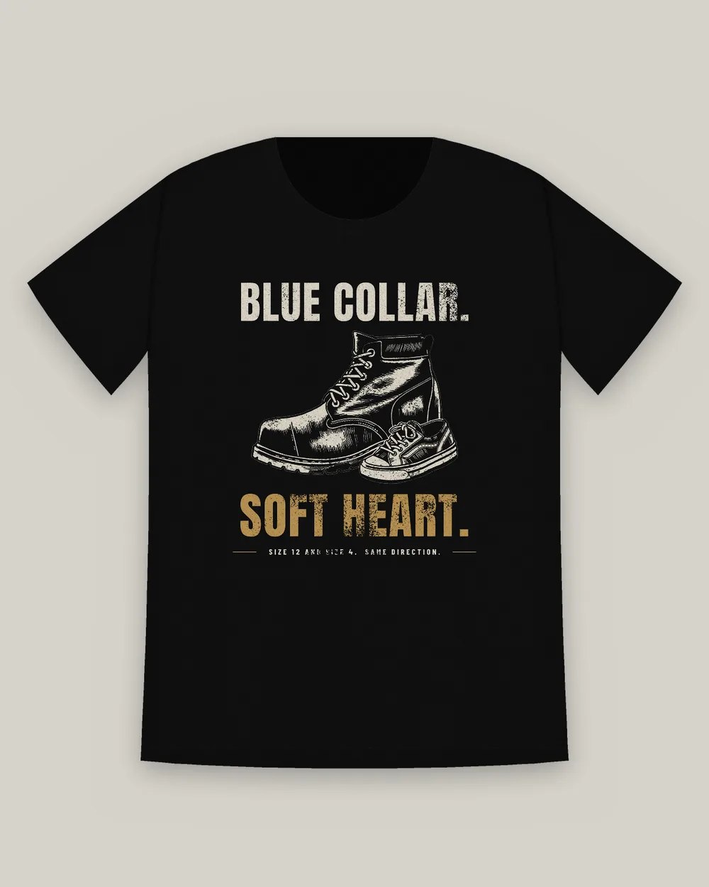 Blue Collar. Soft Heart. Tee, Black, view 4