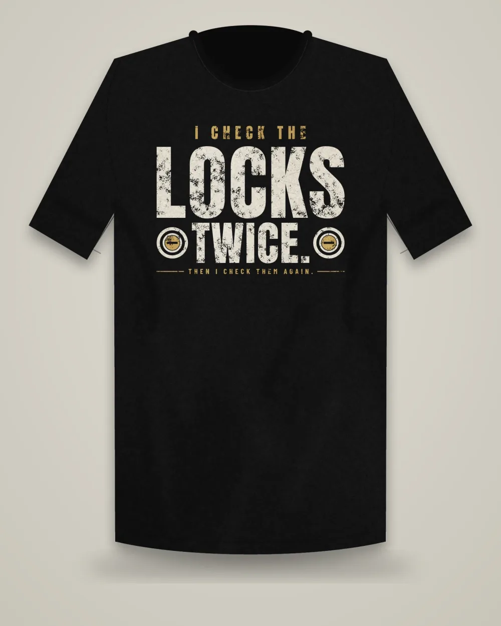 I Check The Locks Twice Tee, Black, view 4