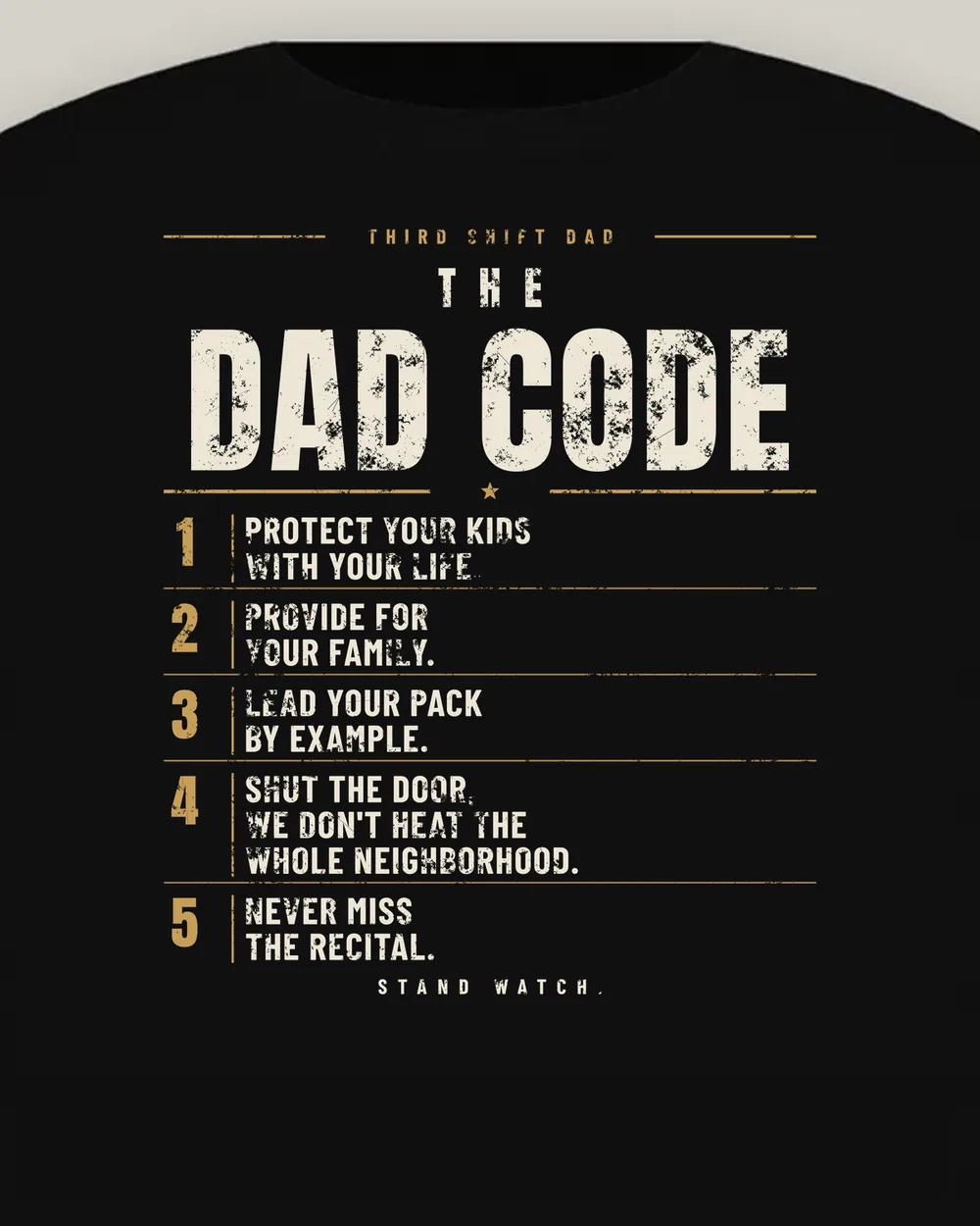 The Dad Code Tee, Black, view 5