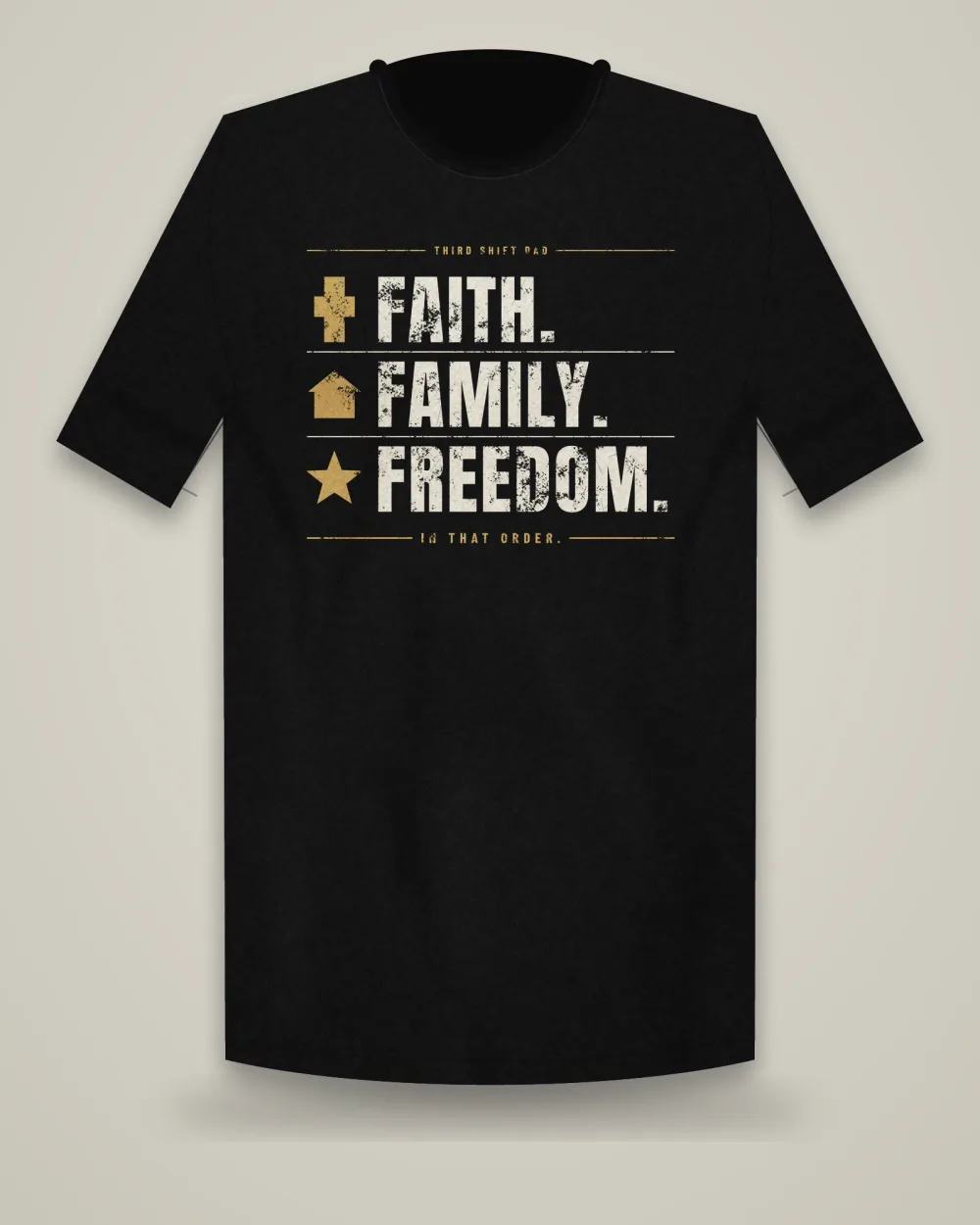 Faith. Family. Freedom. Tee, Black, view 4