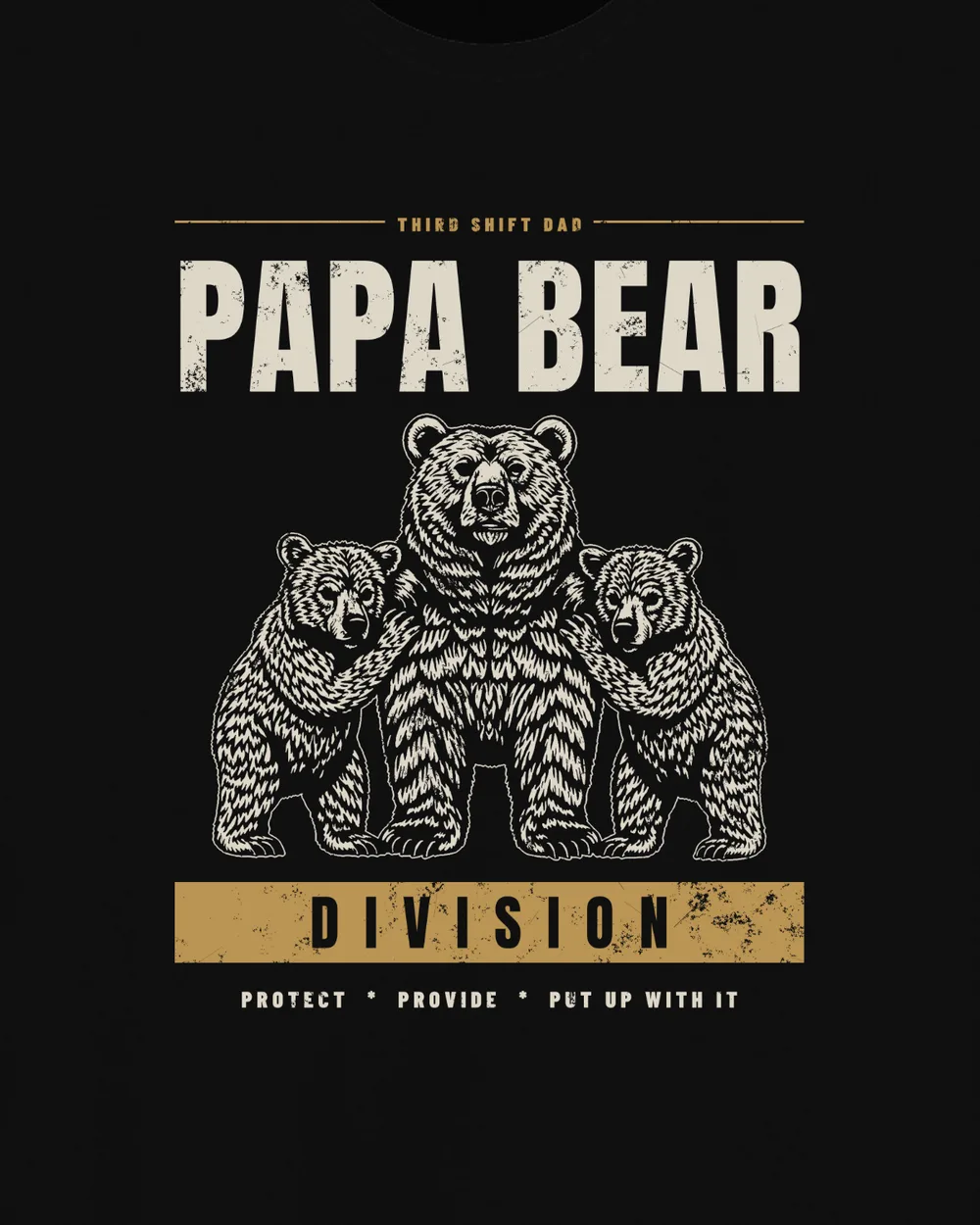 Papa Bear Division Tee, Black, view 6