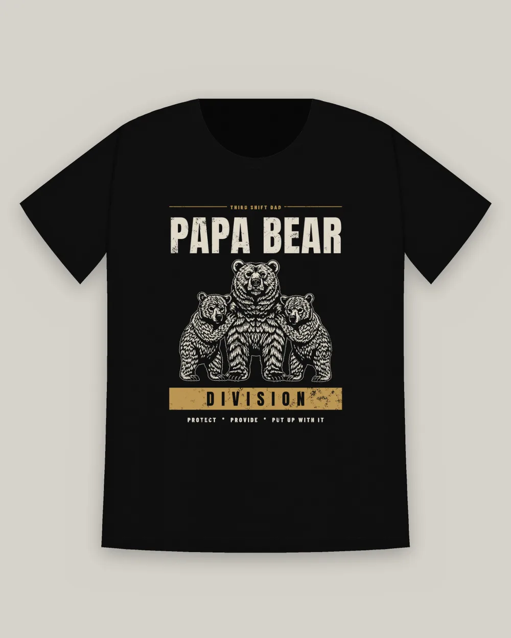 Papa Bear Division Tee, Black, view 5