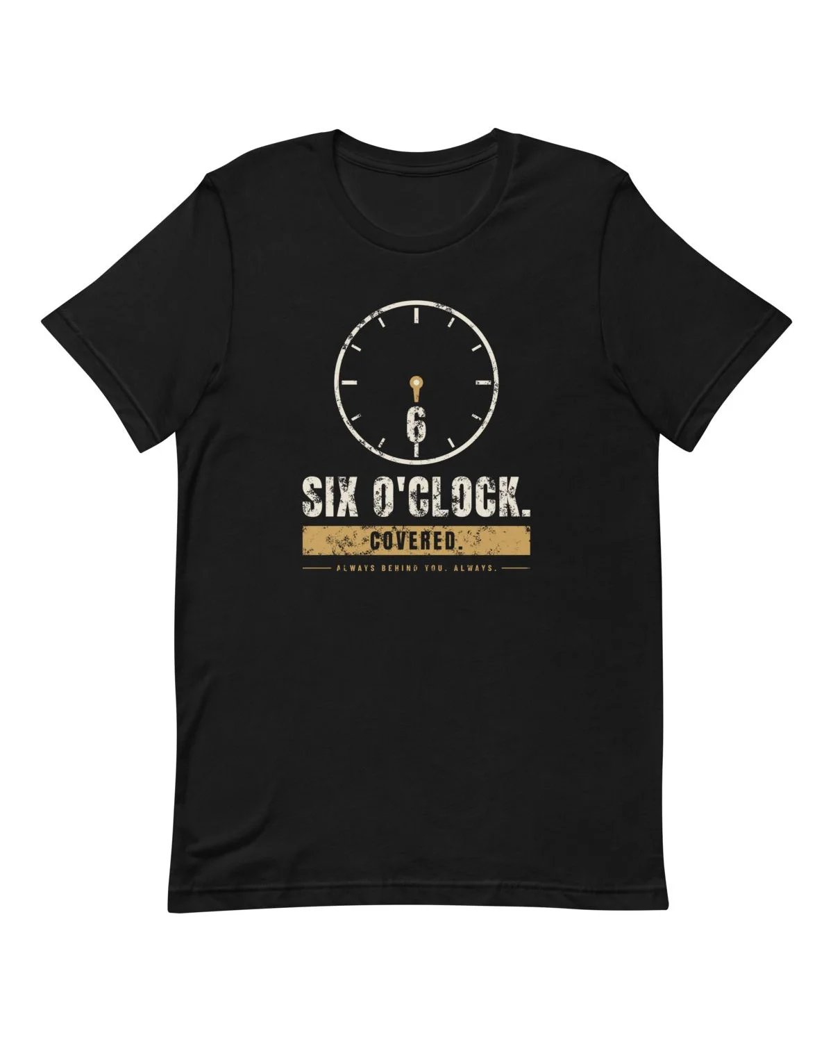 Six O'Clock Covered Tee, Black