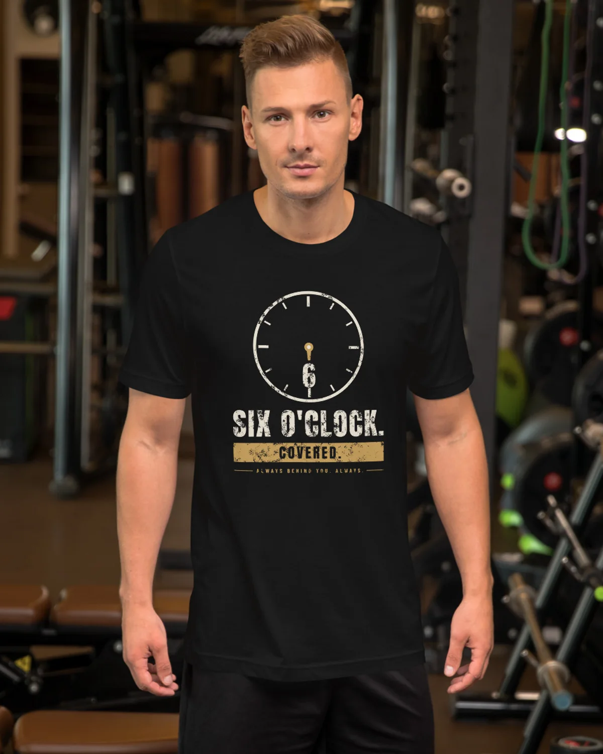 Six O'Clock Covered Tee, Black, view 2
