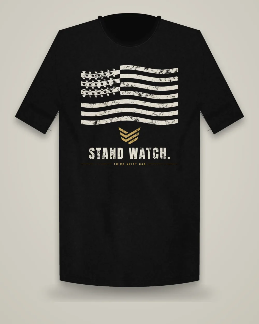 Subdued Flag Chevron Tee, Black, view 3