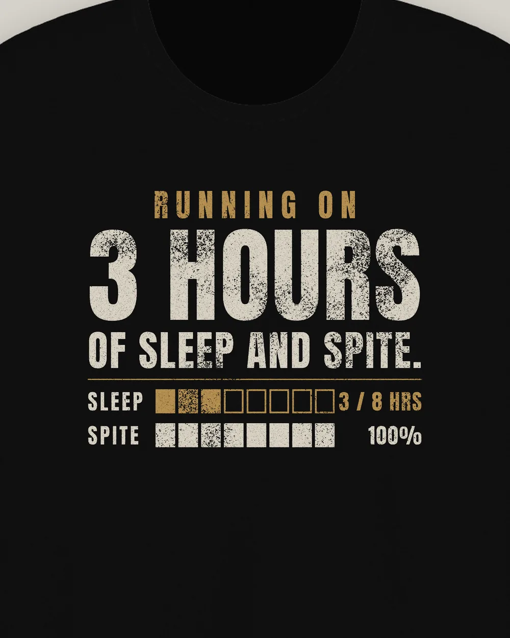 3 Hours of Sleep and Spite Tee, Black, view 5