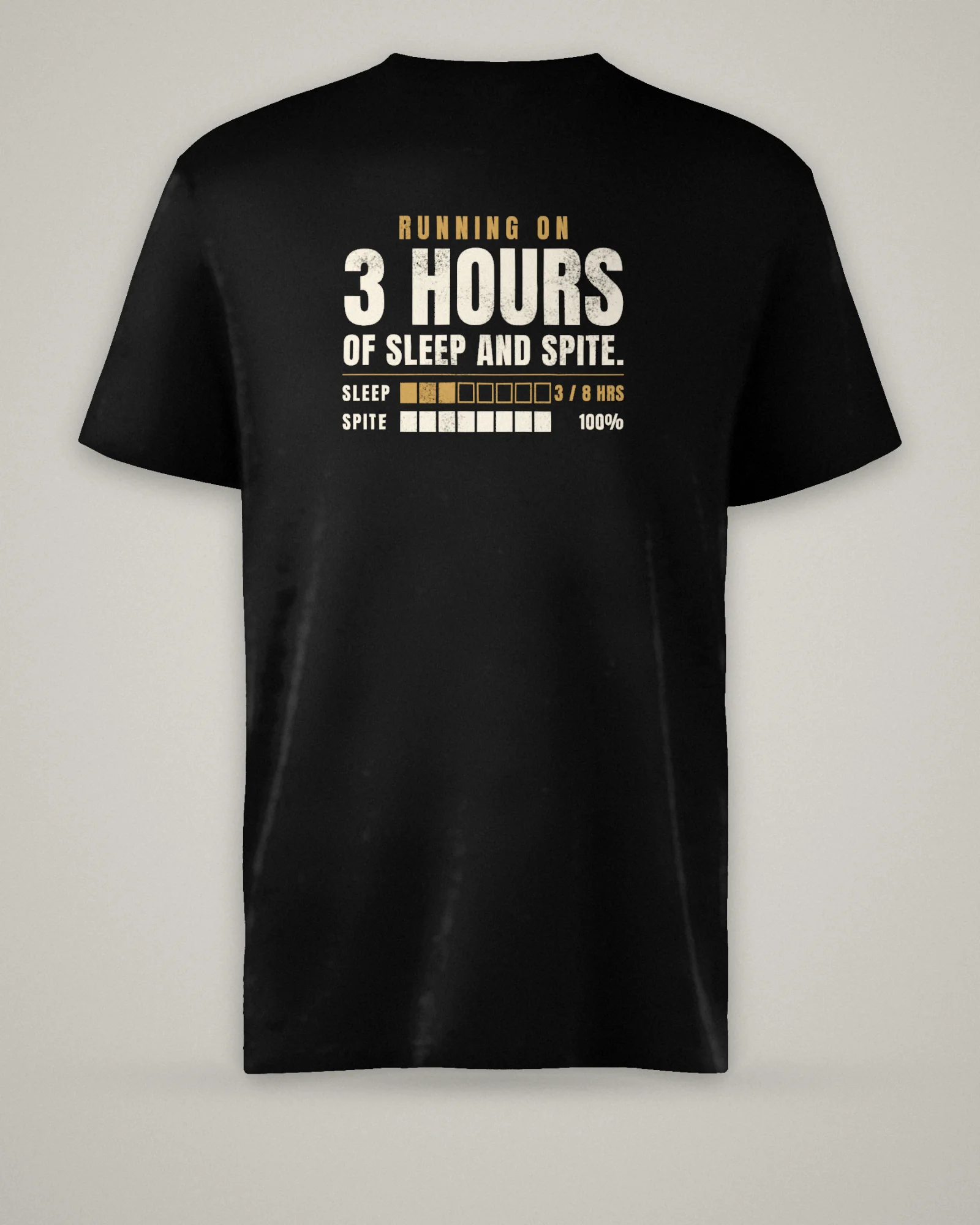 3 Hours of Sleep and Spite Tee, Black, view 3