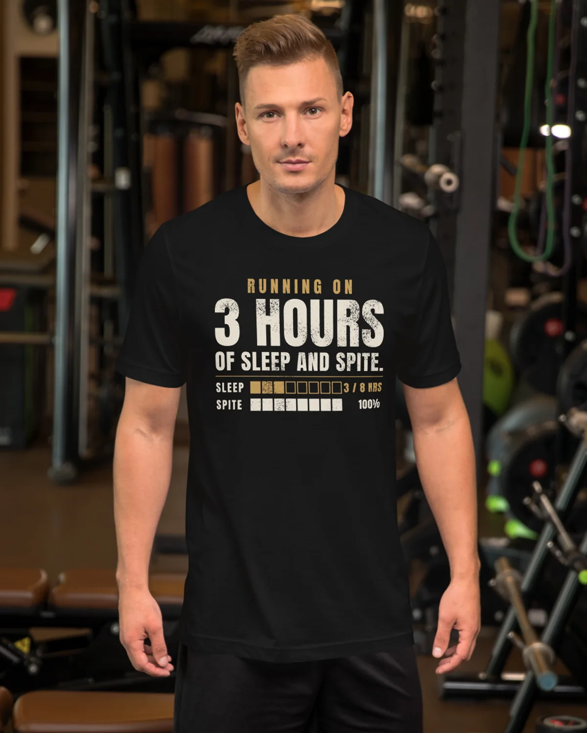 3 Hours of Sleep and Spite Tee, Black, view 2