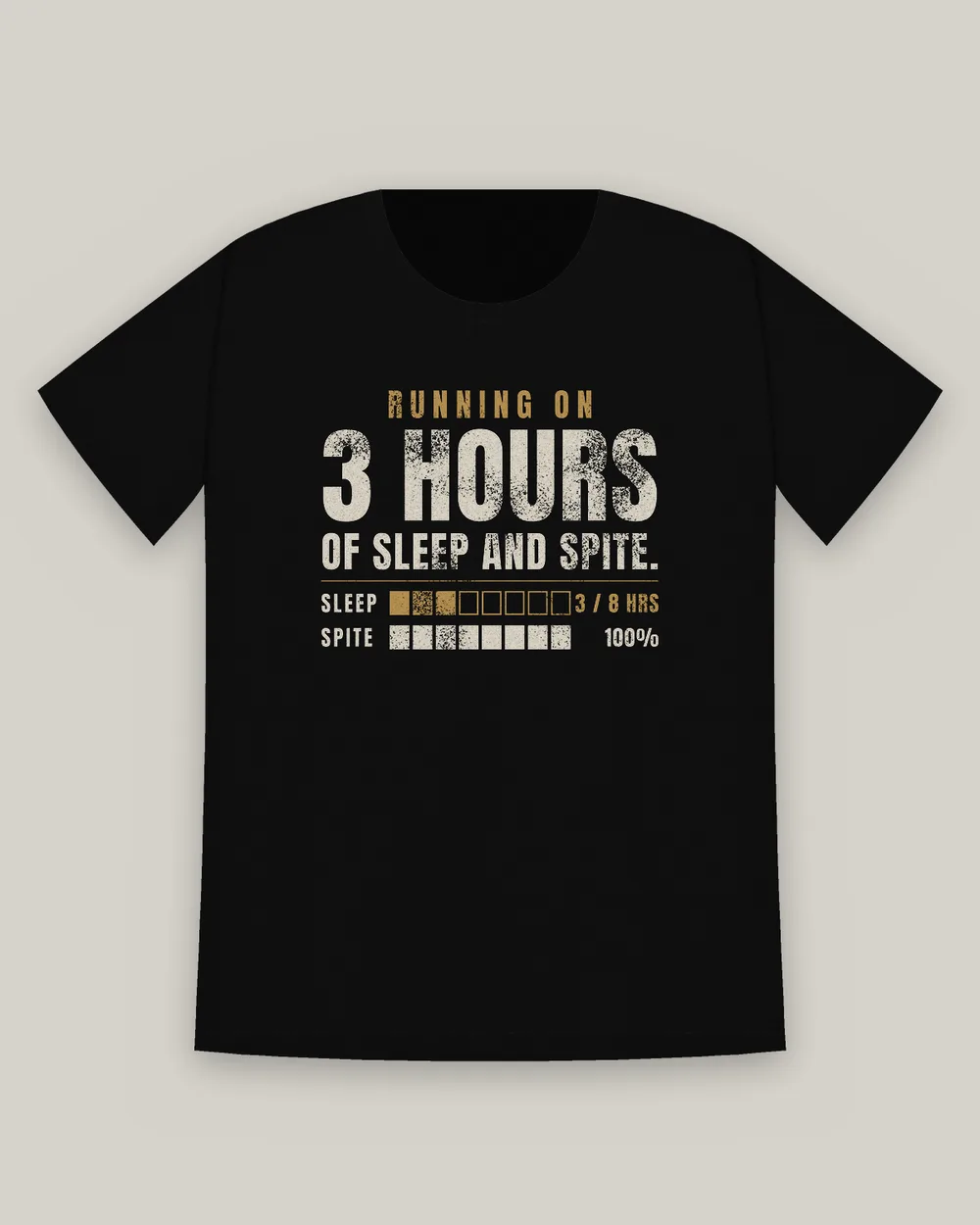 3 Hours of Sleep and Spite Tee, Black, view 4