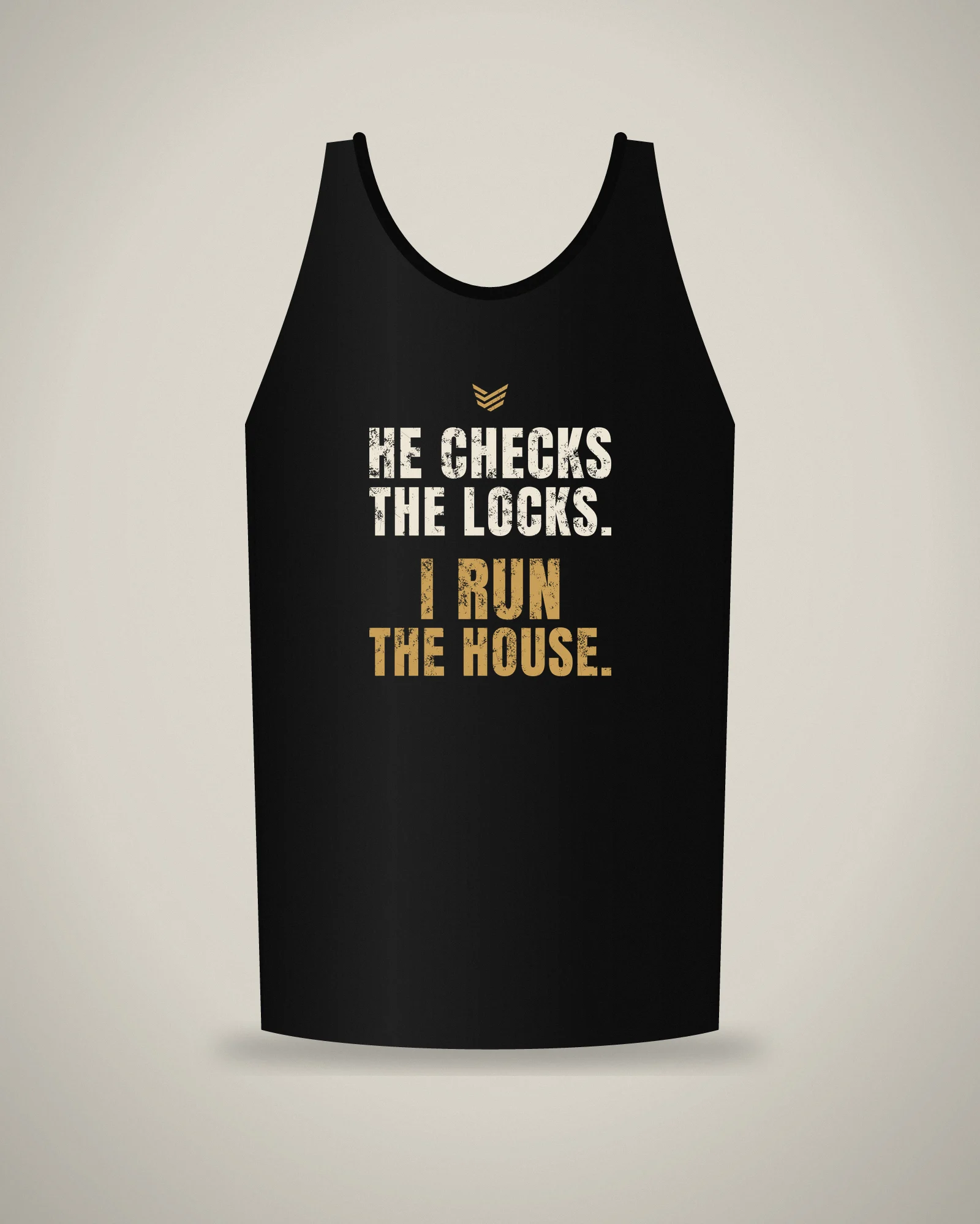He Checks the Locks Racerback Tank, Black